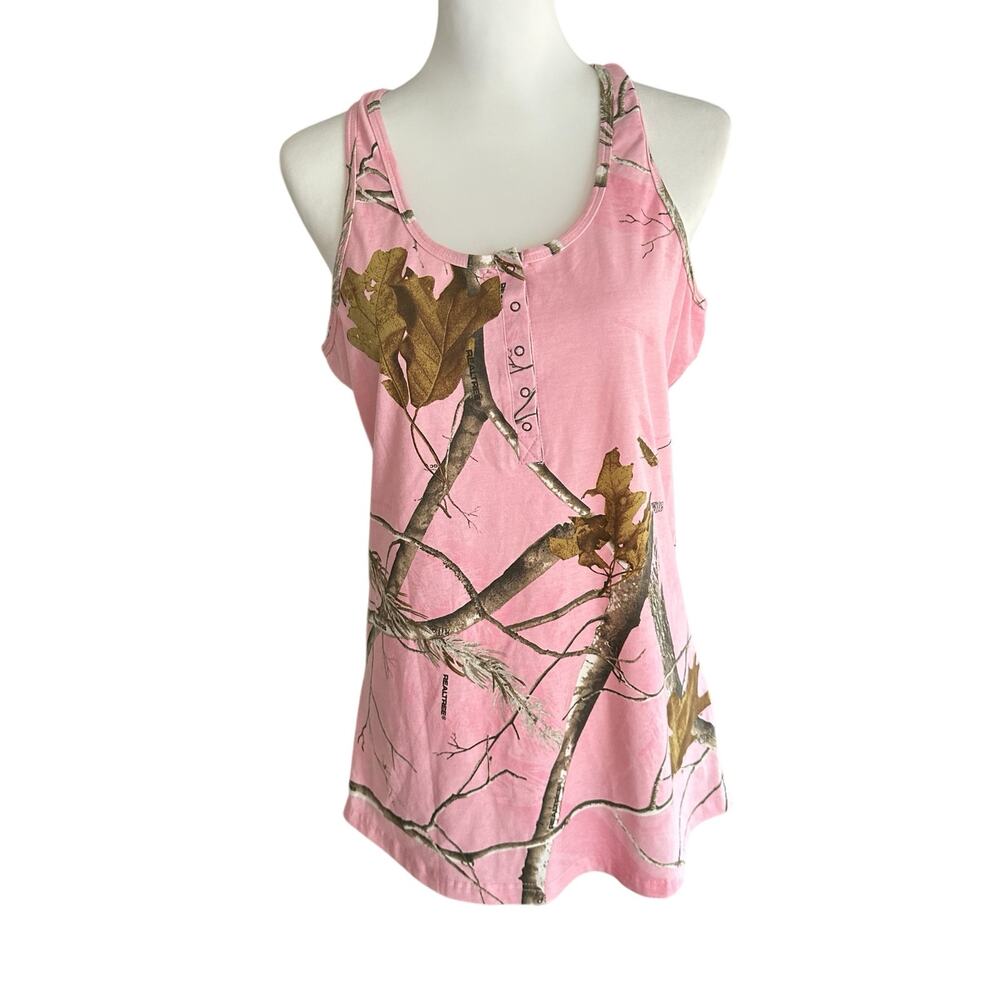 Realtree Womens Camouflage Tank Top Pink XL 46-48